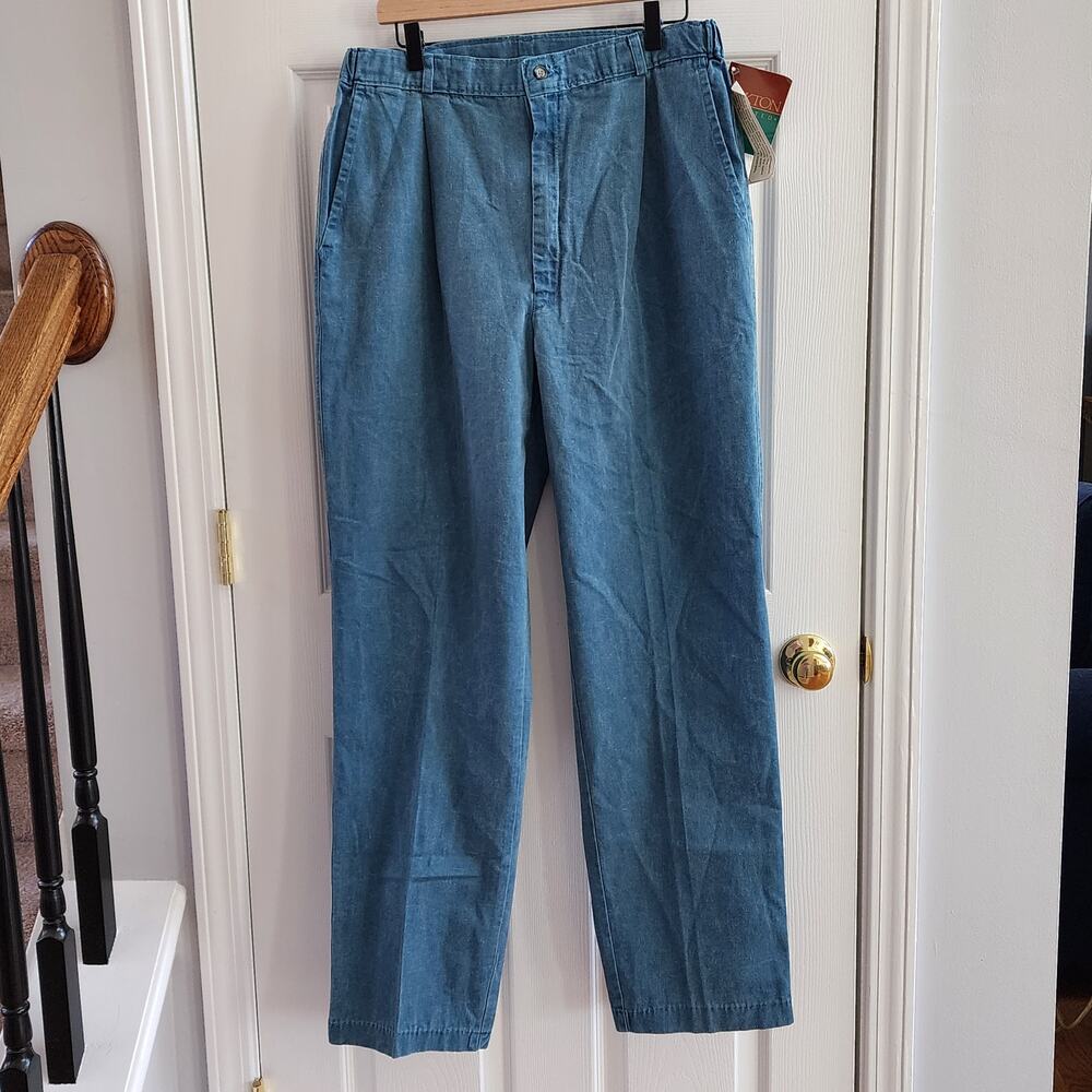 Vintage Oakton Limited Blue Cotton Pants 36x32 | NWT High Rise